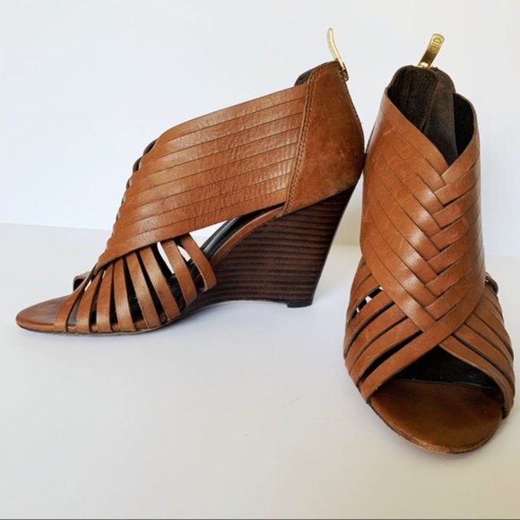 Vince Camuto Shoes - Vince Camuto Leather Brown Wedges